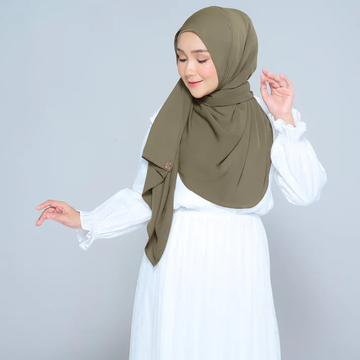 Semi Instant Sarongje | Chiffon Silk in Olive