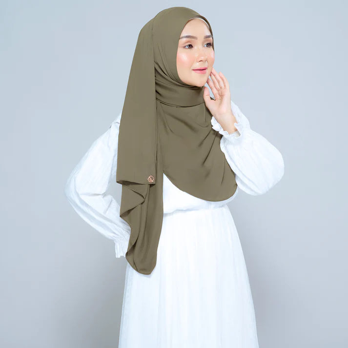 Semi Instant Sarongje | Chiffon Silk in Olive