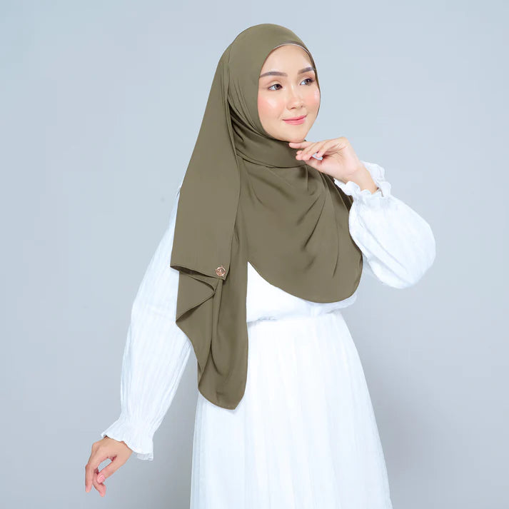 Semi Instant Sarongje | Chiffon Silk in Olive