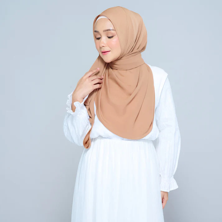 Semi Instant Sarongje | Chiffon Silk in Tan