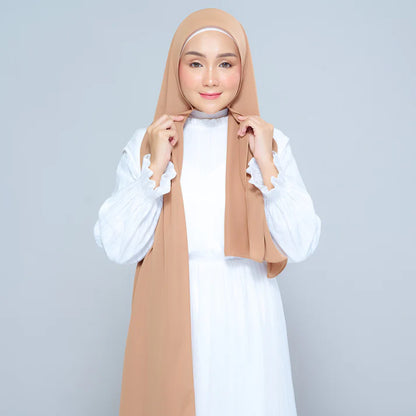 Semi Instant Sarongje | Chiffon Silk in Tan