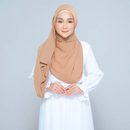 Semi Instant Sarongje | Chiffon Silk in Tan