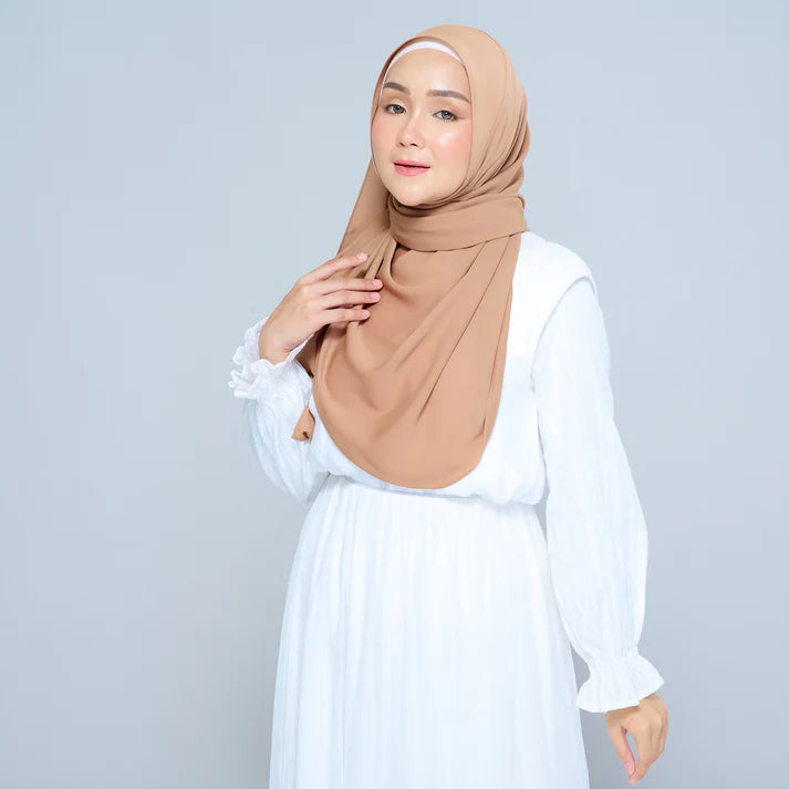 Semi Instant Sarongje | Chiffon Silk in Tan