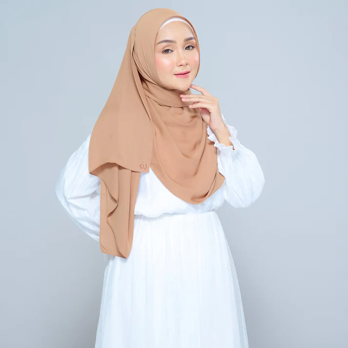 Semi Instant Sarongje | Chiffon Silk in Tan