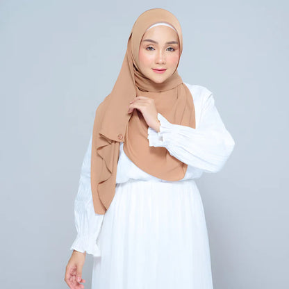 Semi Instant Sarongje | Chiffon Silk in Tan